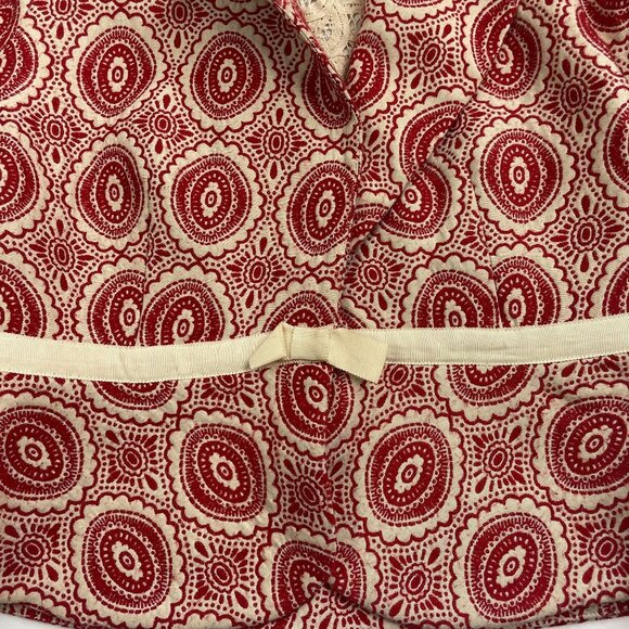 Arden B Women's Blazer Medium Tapestry Style Cropped Red and Cream Vintage y2k - Picture 5 of 9